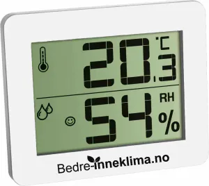 Digitalt hygrometer (Hvit)